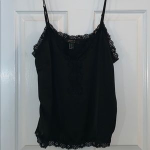 Forever 21 Tops - Black spaghetti strap laced shirt Forever 21 Tops - Black spaghetti strap laced shirt